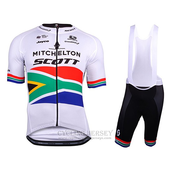 2018 Cycling Jersey Mitchelton Scott Champion South Africa Short Sleeve and Bib Short